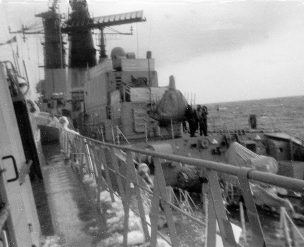 View from the deck of ICGV Týr during a confrontation with a British warship